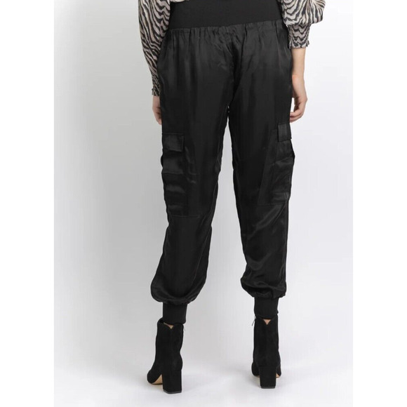 Cinq a Sept Tous Les Jours Giles Satin Jogger Size XL Pant Black Travel Designer - Picture 4 of 16